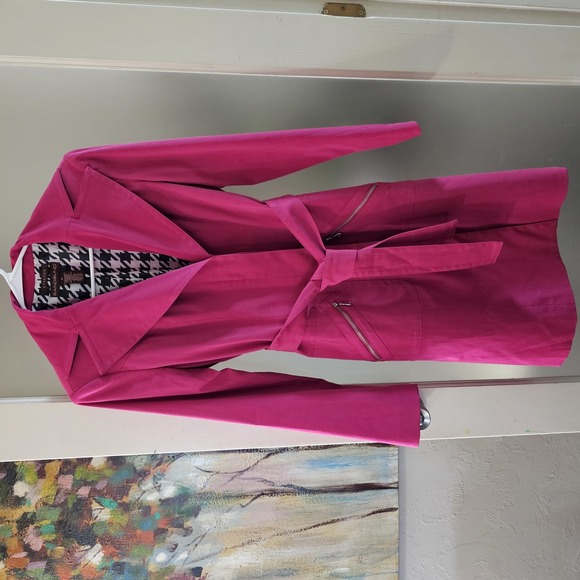 BANDOLINO Jackets & Blazers - BANDOLINO | FUSCIA TRENCH COAT SIZE SMALL